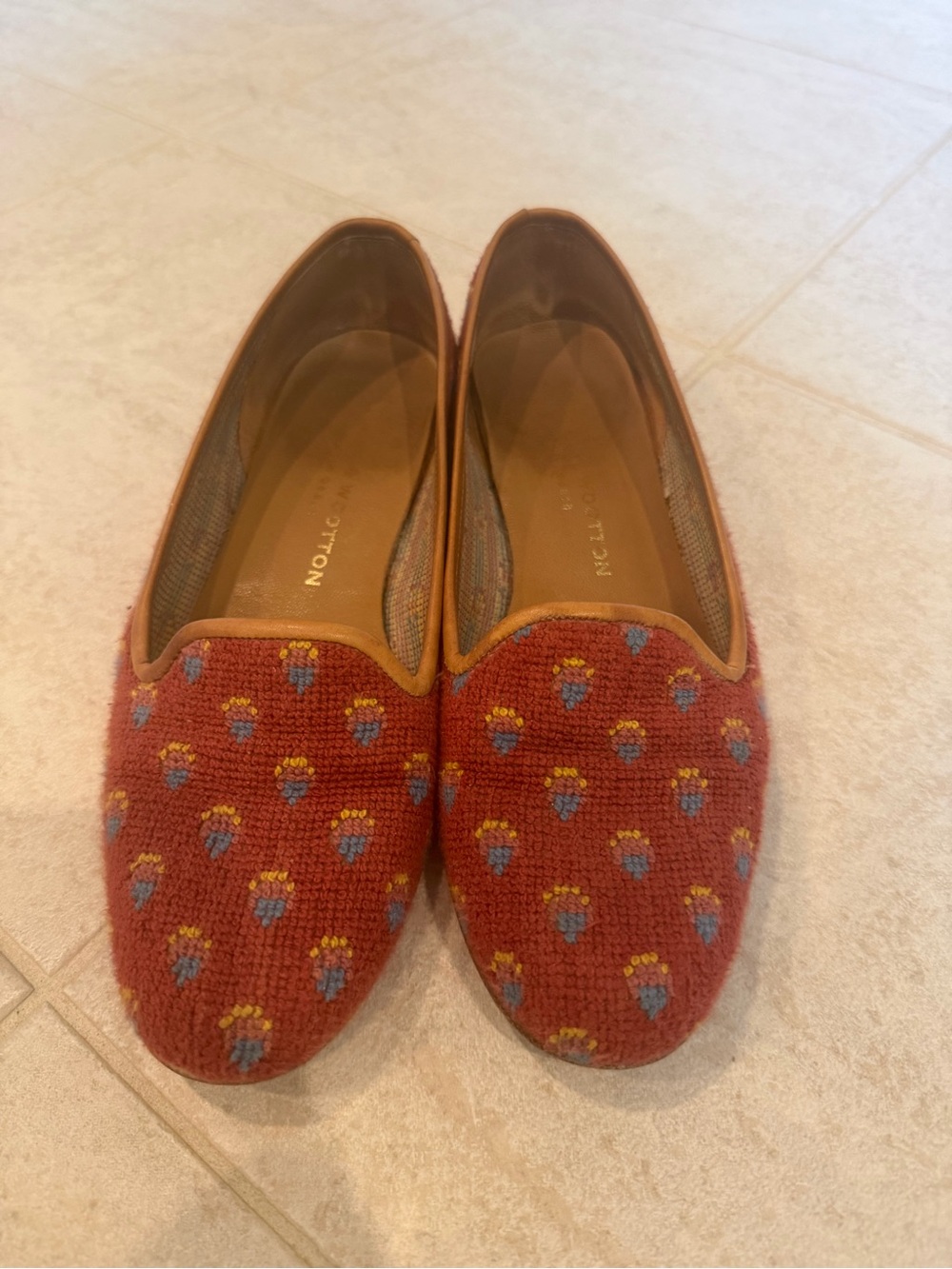 Stubbs and Wootton Needlepoint Slip-On Flats